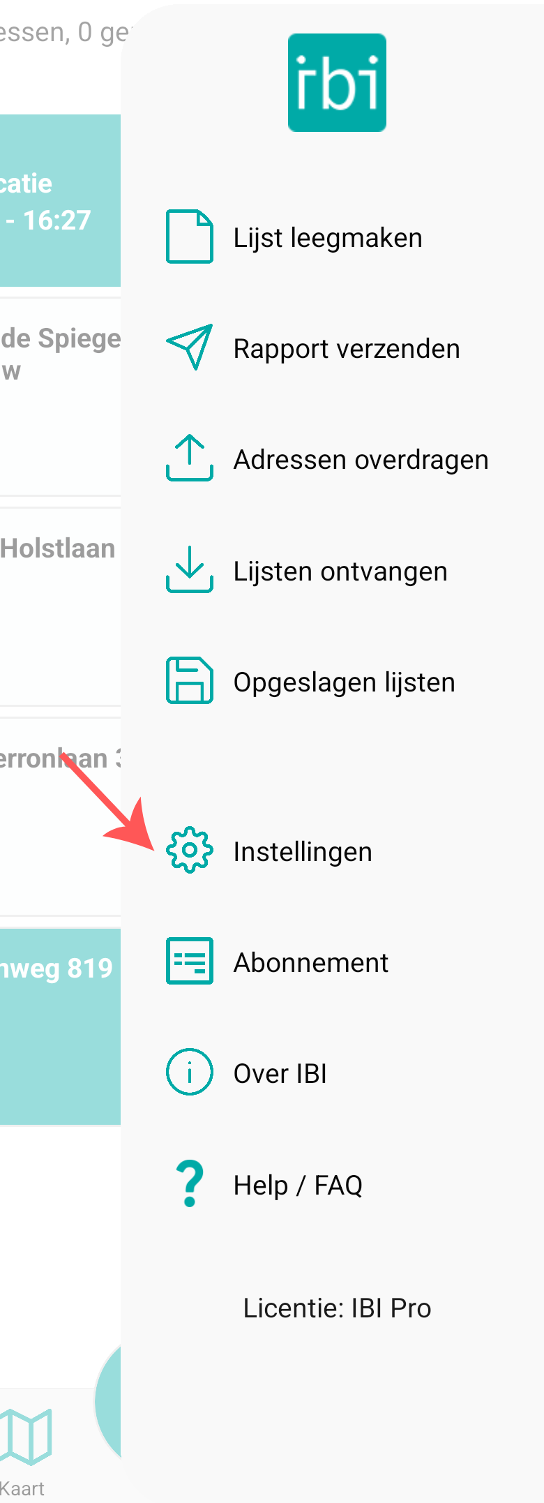 Klik op instellingen