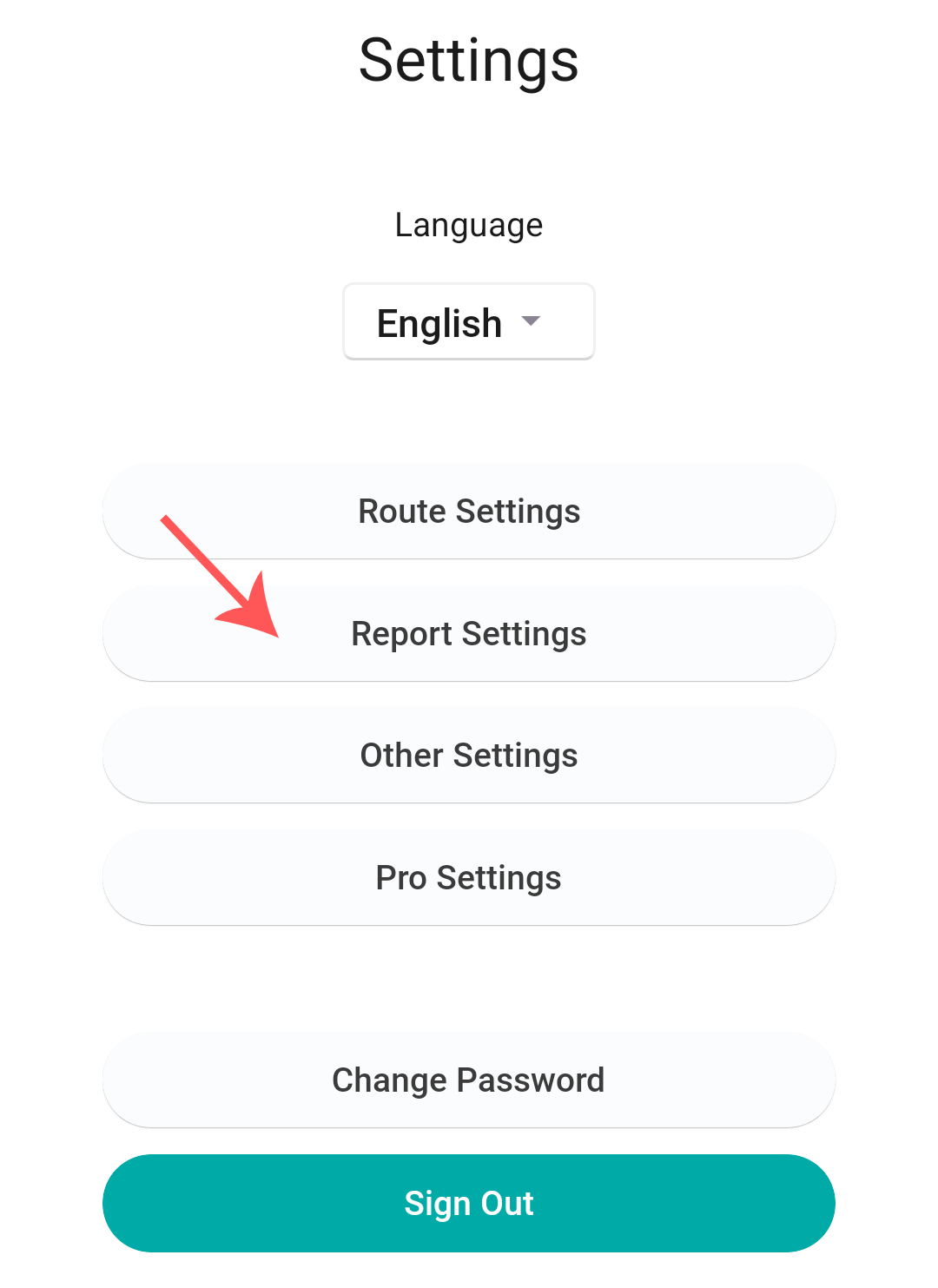 Go to report settings