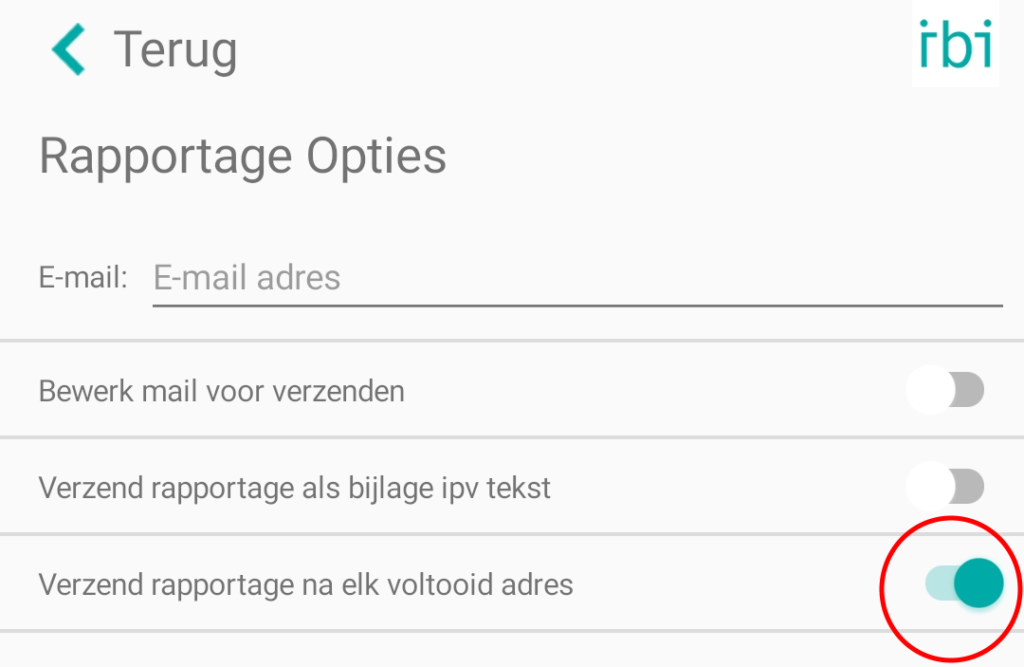 Automatische raportage - Verzend rapportage na elk voltooid adres