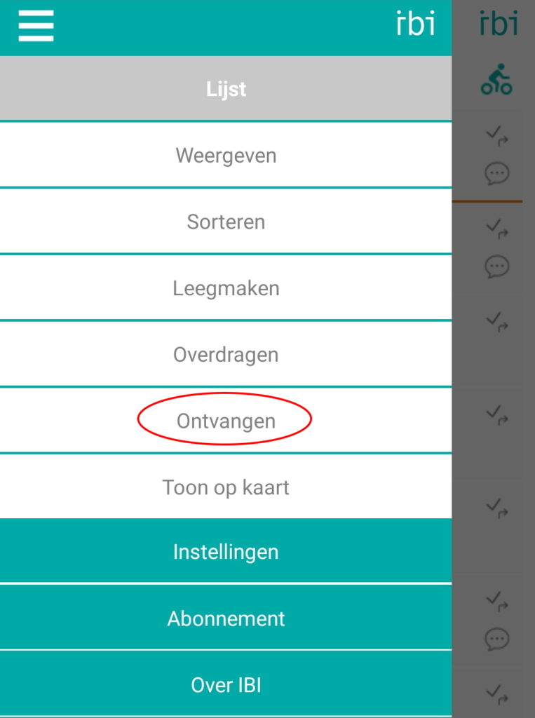 IBI Menu Ontvangen