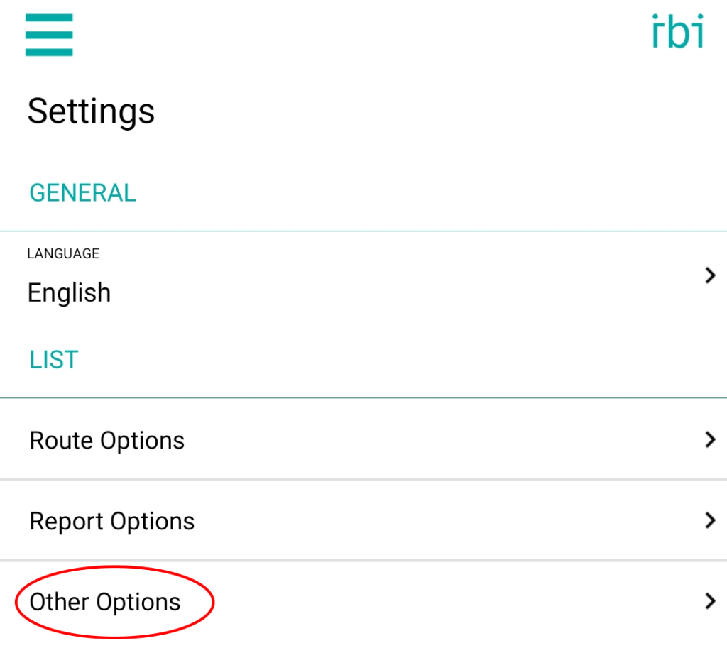 IBI Settings Other Options