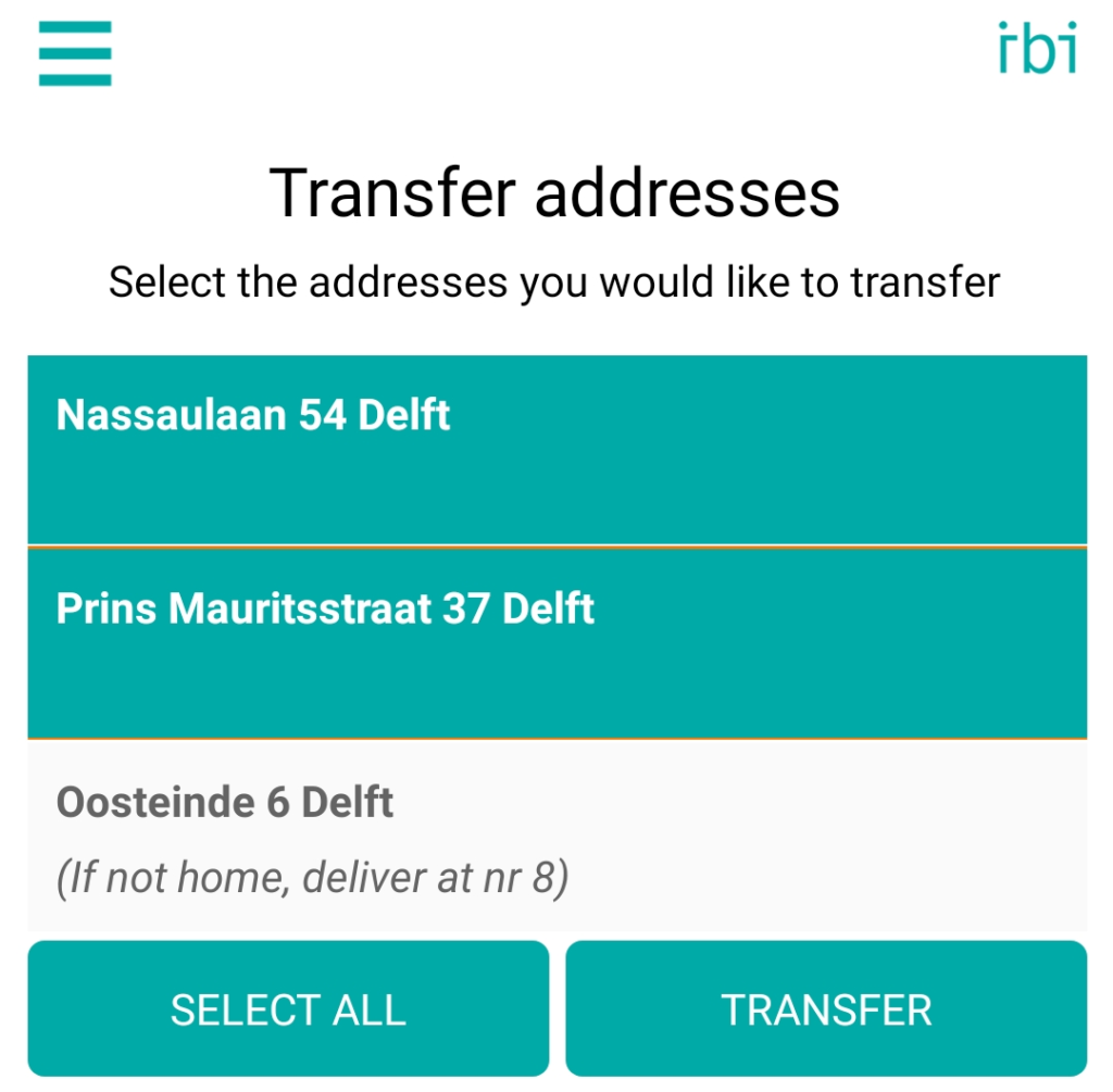 IBI Transfer Addresses v2