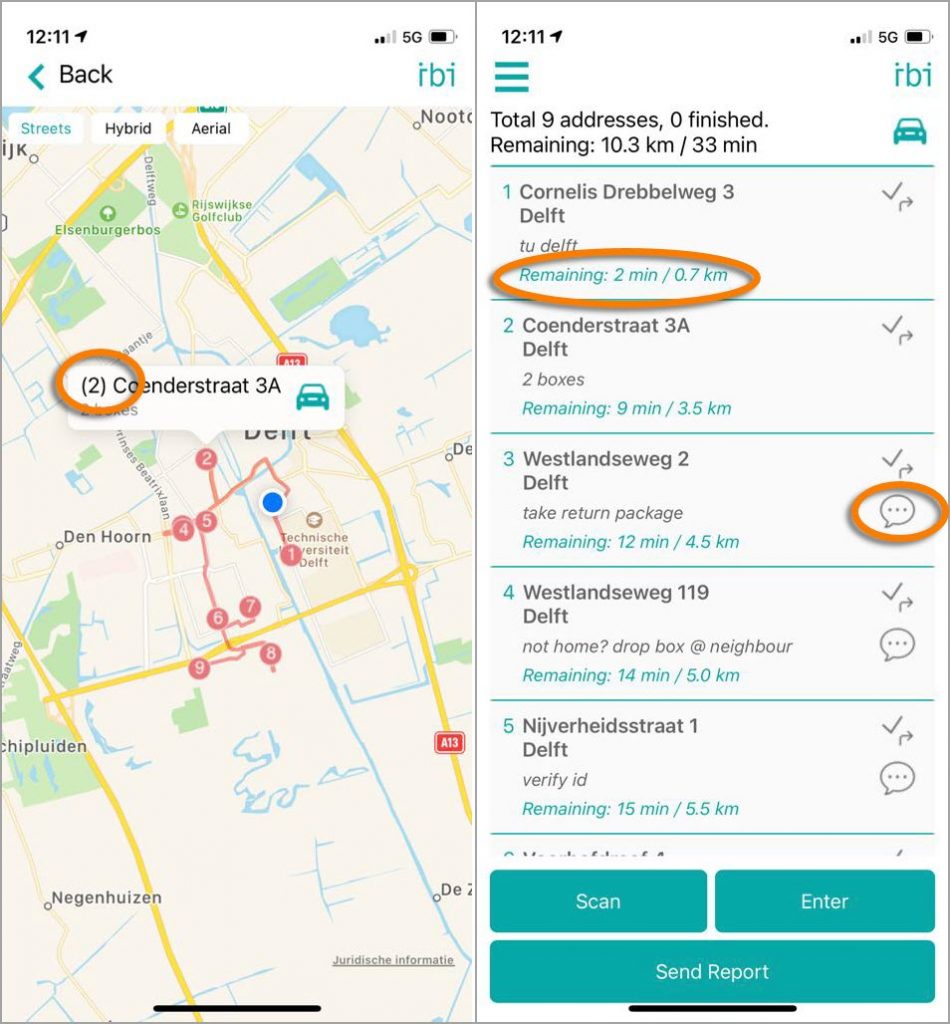 IBI app for the best delivery route new functionality and updates overview
