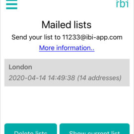 Send a list to IBI Send a list to IBI