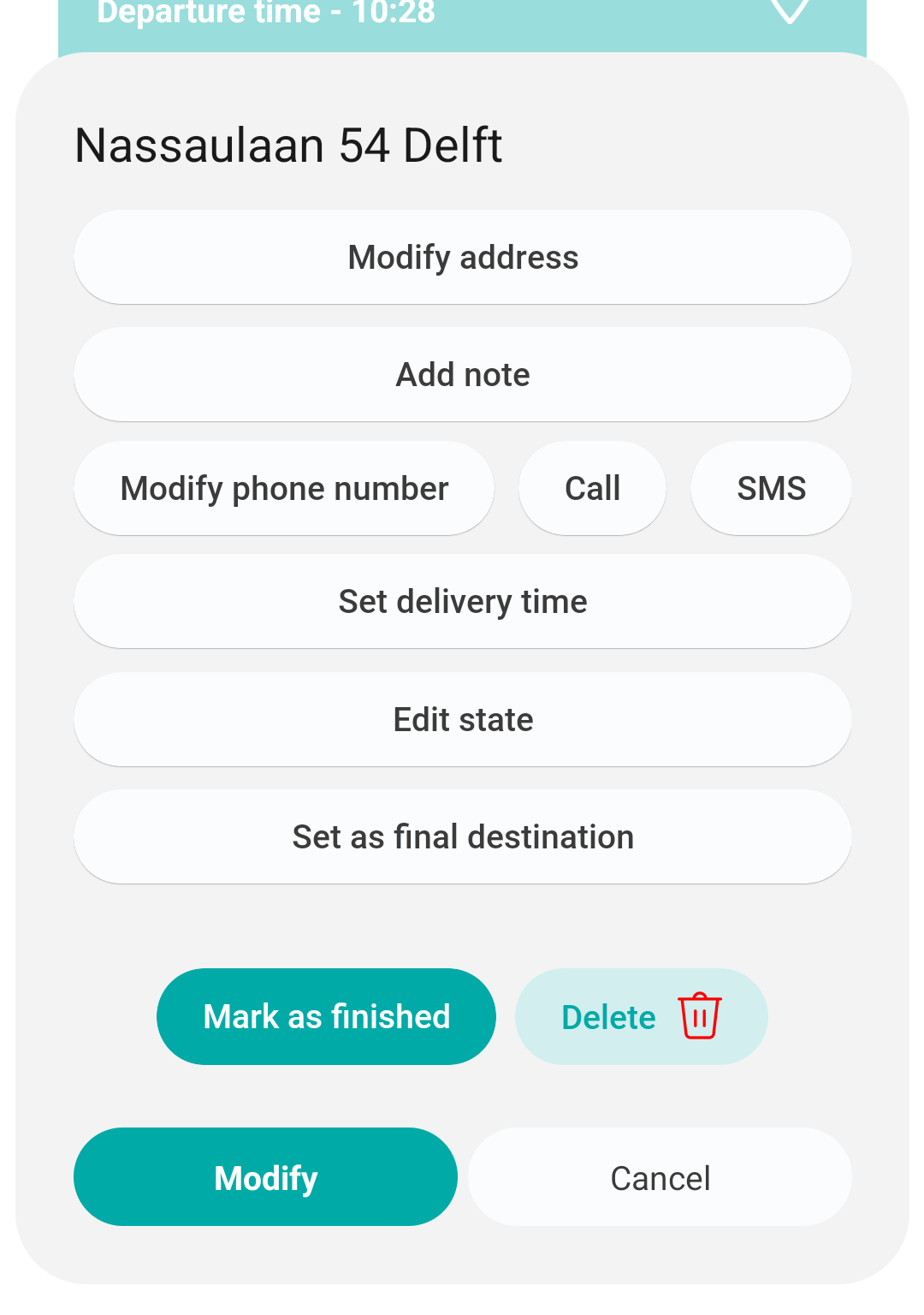 The edit address screen has changed.