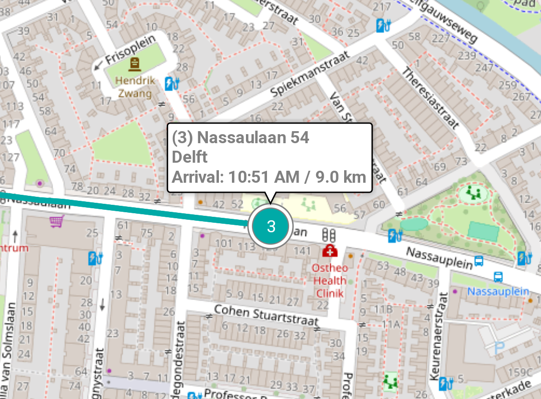 Click on an address to view its details