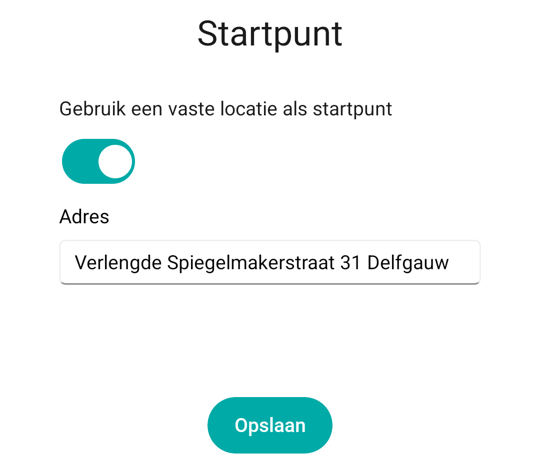 Voer een bestaand adres in