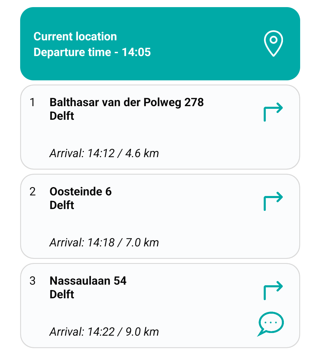 Select an address in the list page