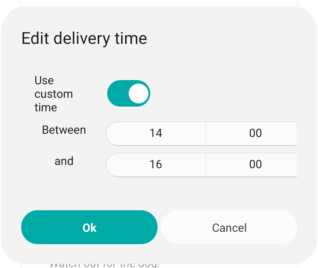Enable and enter a custom time