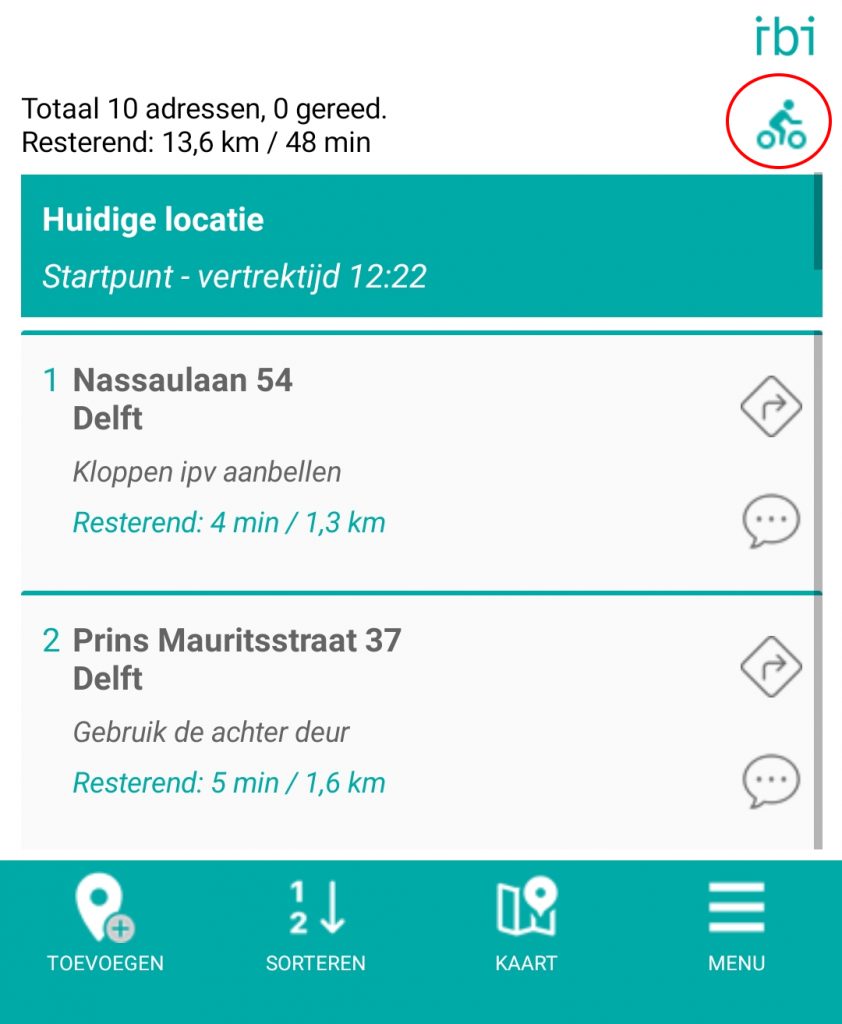 address list - route options - new menu - nl