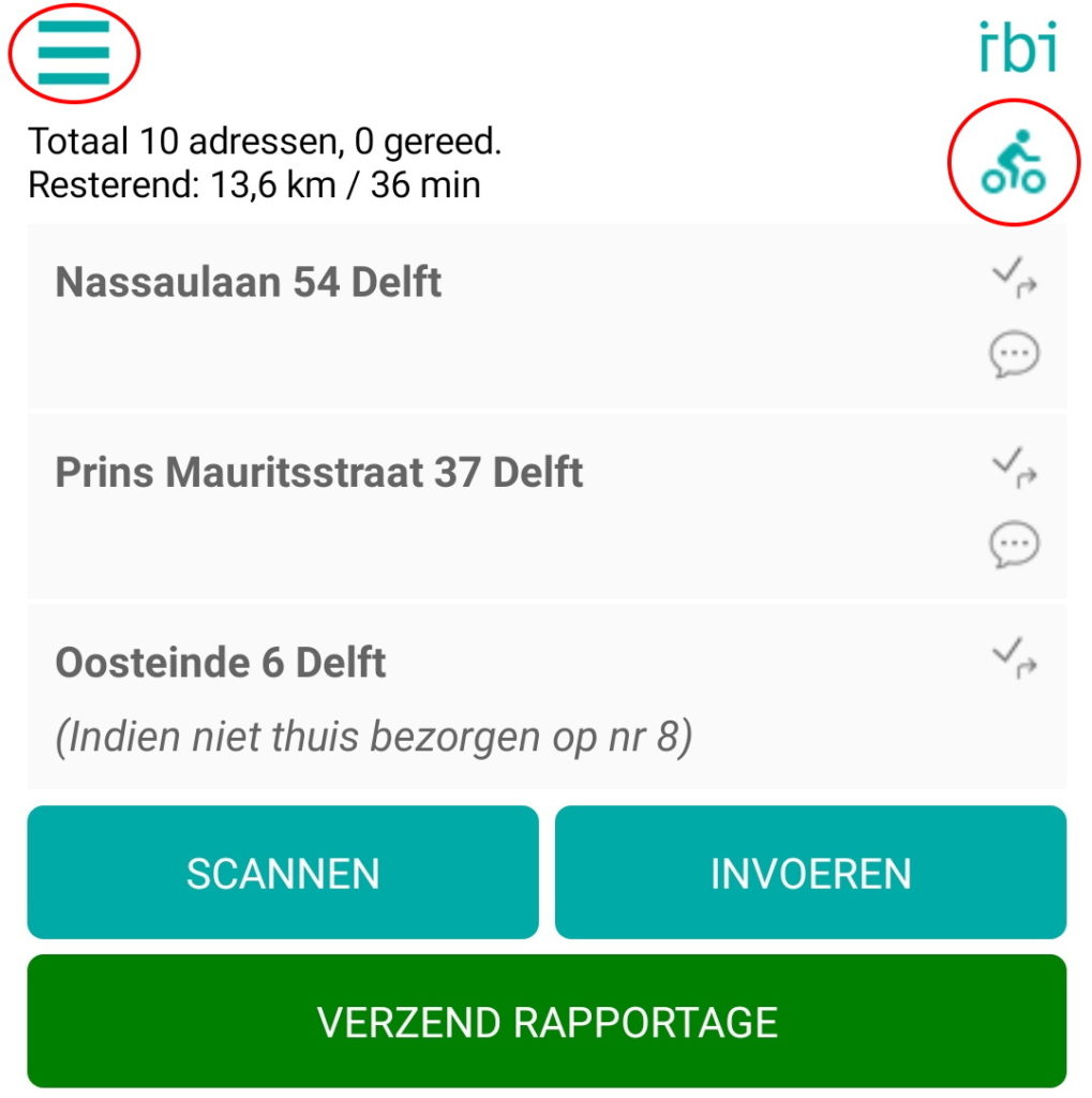overzicht adressen - route opties small
